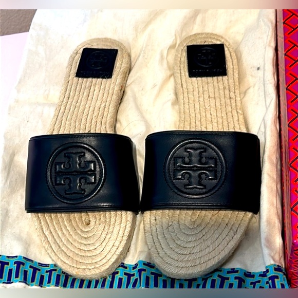 Tory Burch Benton Open Toe Espadrille Slide 7.5 - Picture 1 of 2